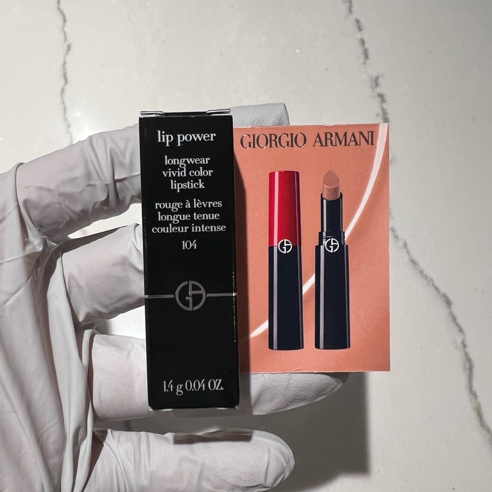 Giorgio Armani Lip Power Matte Lipstick #104 SELFLESS Mini Size In Box 0.04
